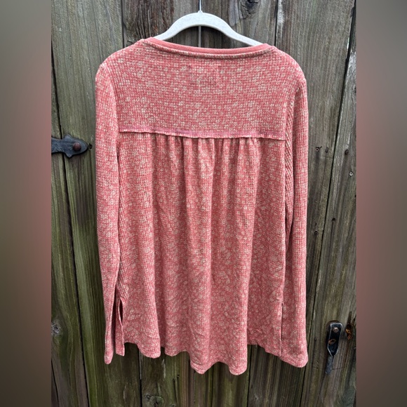 Lucky Brand Waffle Long Sleeve Top Tee qWomen’s Sz Medium - Picture 3 of 7
